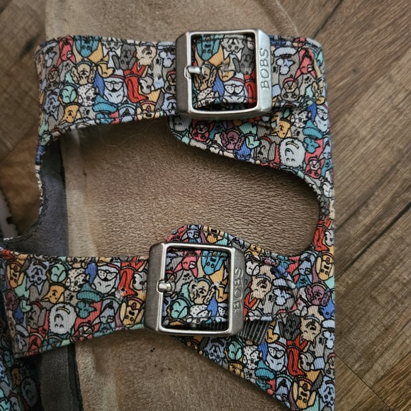 Bobs from‎ Skechers Platform Bohemian Dog Print Double Buckle Sandals Sz 10 - Picture 5 of 5